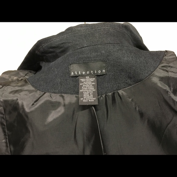 Black tailored denim jacket. - Picture 3 of 3